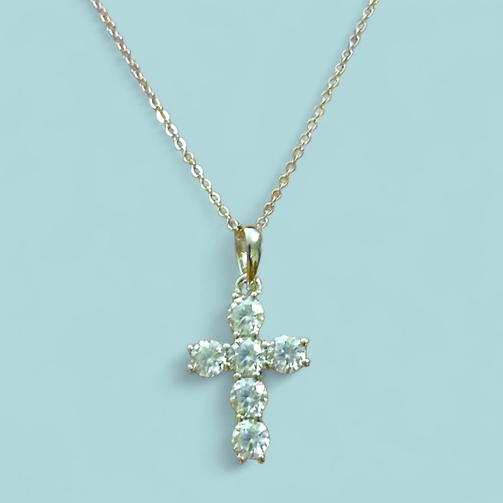 925 Moissanite Cross necklace